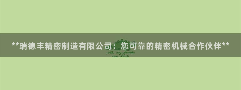 彩神v秘聊号码：**瑞德丰精密制造有限公司：您可靠的精密机械合作伙伴**