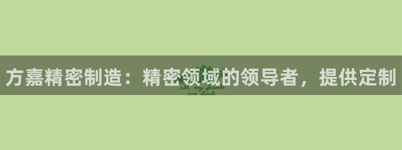 彩神怎么才能赢：方嘉精密制造：精密领域的领导者，提供定制
