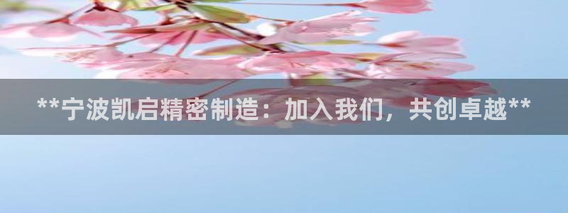 v彩神88iii：**宁波凯启精密制造：加入我们，共创卓越**