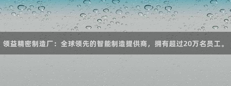 彩神viii下载安卓：领益精密制造厂：全球领先的智能制造提供商，拥有超过20万名员工。