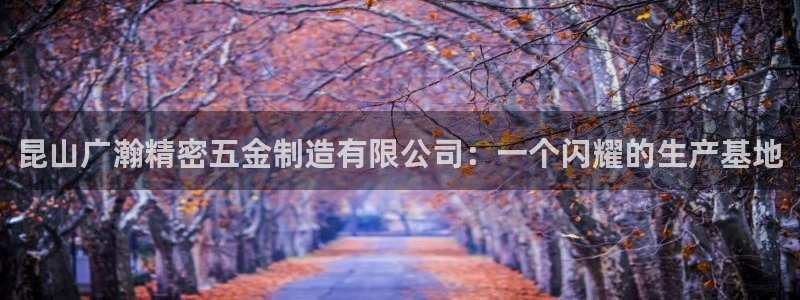 彩神v8首页：昆山广瀚精密五金制造有限公司：一个闪耀的生产基地