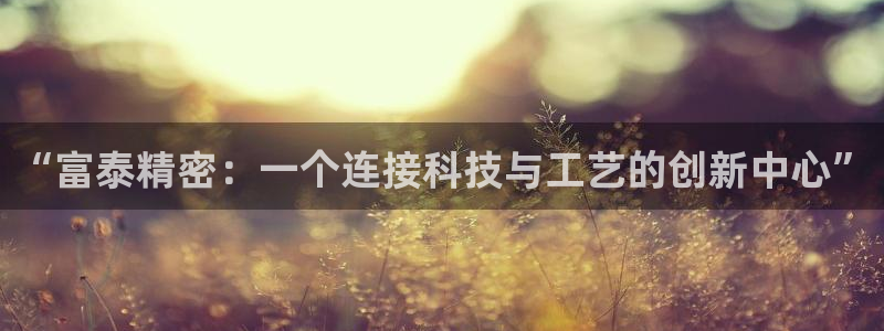 彩神vii官网：“富泰精密：一个连接科技与工艺的创新中心”